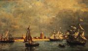 Eugene Boudin The Port of Camaret oil